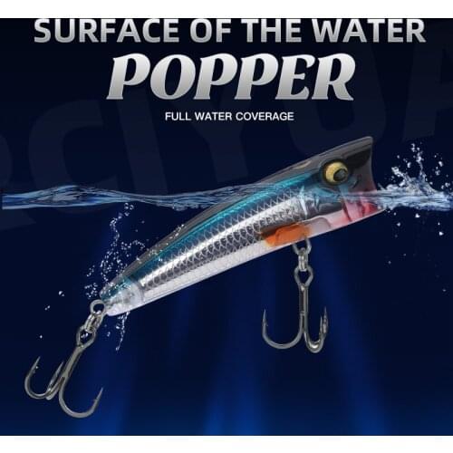 Ghosting Popper Floating Fishing Lure Artificial Hard Colorful Bait High Quality Plastic Hard Wobblers Fishing Tackle