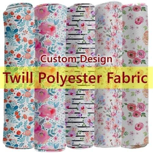 Custom Printed Twill Polyester Fabric 50x145cm for DIY Crafts Material