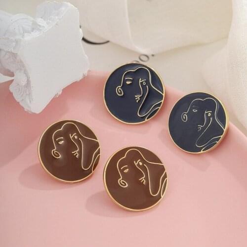 Han Edition Drip Abstract Face Dangling Earrings Stud earrings Fashion Jeometry Contracted Falling Eardrop Women Wedding Jewelry