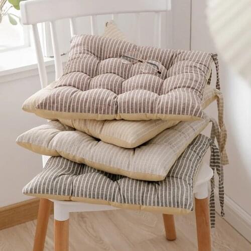 Thicken Stripe Seat Cushion Office Computer Chair Protective Mat Washable Sofa Throw Pillow Square Stool Pads Home Decor