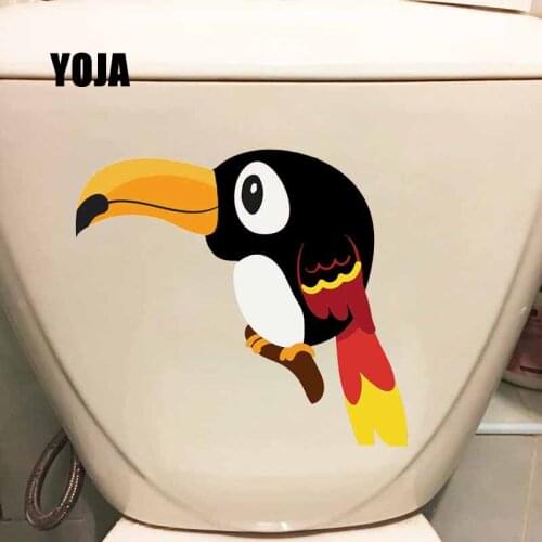YOJA 23X20.1CM Toucan Mural Creative Wall Sticker Cartoon Bird Toilet Seat Decal Living Room Home Decor T5-0749