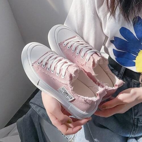 Womens canvas shoes lace-up shallow mouth multi-color spring and autumn all-match breathable summer platform flat shoes