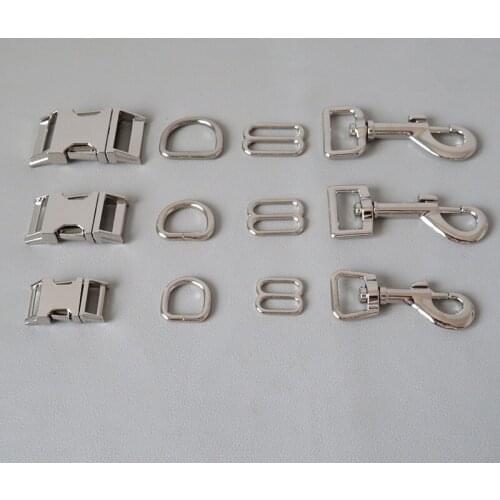 100Sets 10mm 15mm 20mm 25mm Webbing Metal Carabiner D Ring Sider Belt Release Buckle Hook For Cat Dog Collar Clasp Accessory