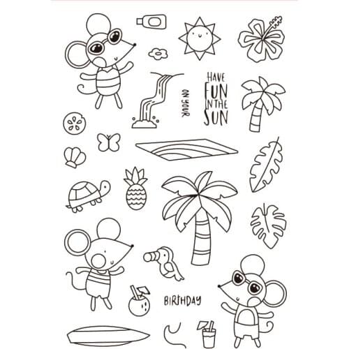 11x16 Three mice Transparent Clear Stamps Silicone Seals for DIY scrapbooking photo album Card Making