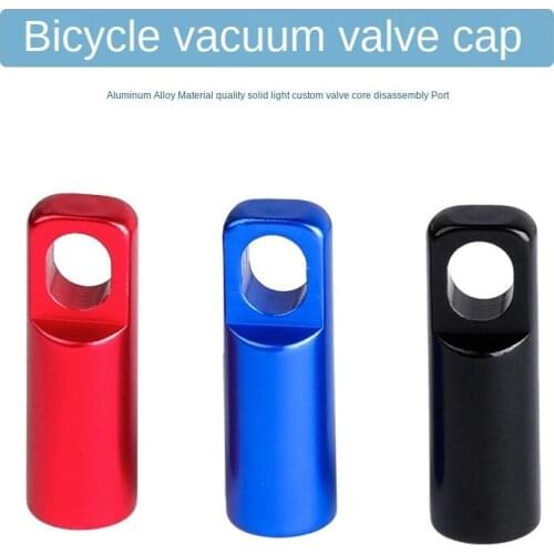 2 in 1 Bycicle Tubeless Tire Valve Aluminum Alloy French Valve Cover Cap Bike Presta Valve Stem Cap with Valve Core Removal Tool