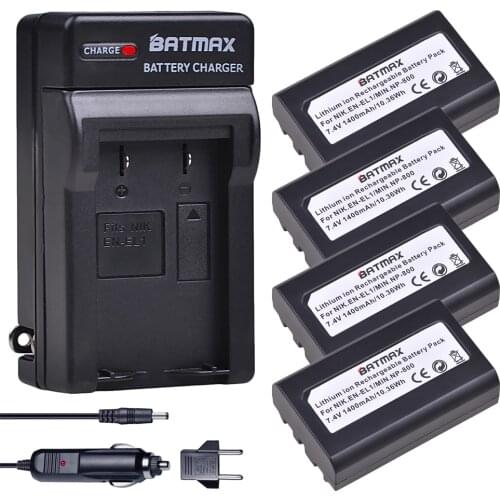 4Pack EN-EL1 ENEL1 battery + Digital Wall Charger for Nikon Coolpix 500 775 880 885 990 995 4300 4500 4800 5000 5400 5700 8700