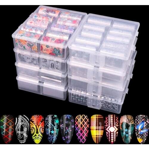 4X100cm Holographic Nail Art Transfer Foil Sticker Starry AB Paper Wraps Adhesive Decals Nails Decoration Accessories