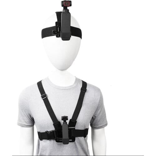 Head/chest strap with fixed clip screw J-shaped base for dji osmo pocket 1 /osmo pocket 2 camera gimbal accessories