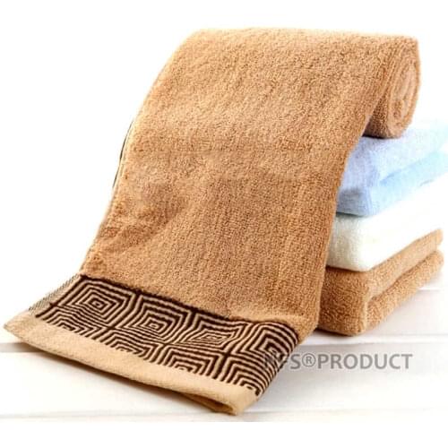 Bathroom Bath Towel For Audlts 100% Cotton Geometric Pattern Solid Color Yellow Blue White 70x140cm Terry Hand Face Towels