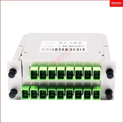 Free Shipping 1x16 Splitter LGX Box Cassette Card Inserting SC/UPC PLC Splitter Module 1:16 16 Ports Fiber Optical PLC Splitter