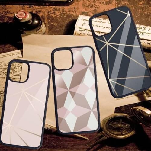 Geometric Marble Phone Case PC for iPhone 11 12 pro XS MAX 8 7 6 6S Plus X 5S SE 2020 XR
