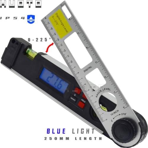 400mm / 250mm Digital Angle Finder Gauge 0-270Degree Protractor Ruler Miltre Angle Finder meter Spirit Level Back-Light