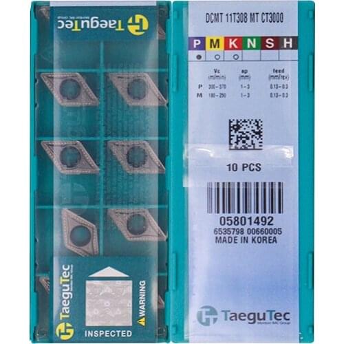 DCMT11T308-MT CT3000 Original Taegutac Carbide Inserts Turning Inserts Lathe Tools 10Pcs/Lot
