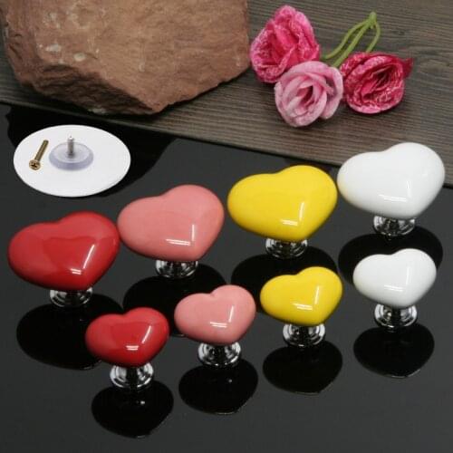 Cabinet door ceramic handle drawer shoes cabinet wardrobe children cartoon love handles kitchen handles
