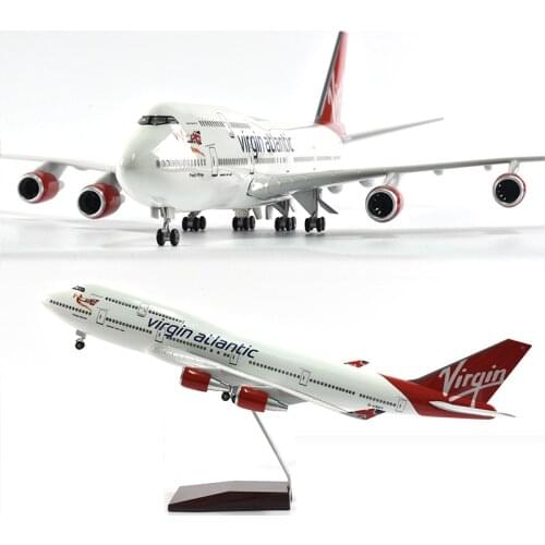 JASON TUTU 46cm Virgin atlantic Boeing 747 Plane Model Airplane Model Aircraft Model 1/160 Scale Diecast Resin Airplanes Planes