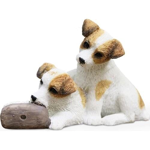 JJM Jack Russell Terrier Dog Pet Figure Collector Toy Model Educational for Adults Kids Gift Canidae Animal Car Decoration