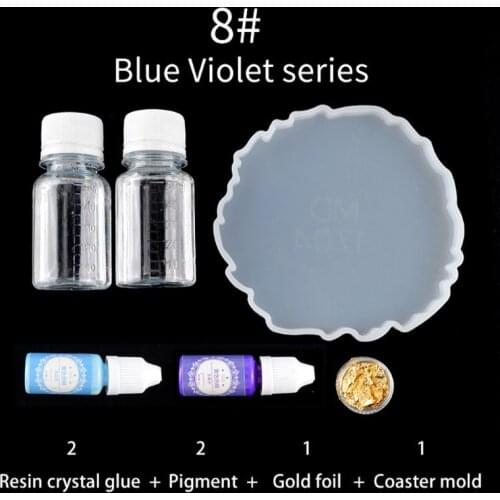 Resin Casting Coaster Pigment Molds Kit Geode Agate Epoxy Coaster Mold Art Craft