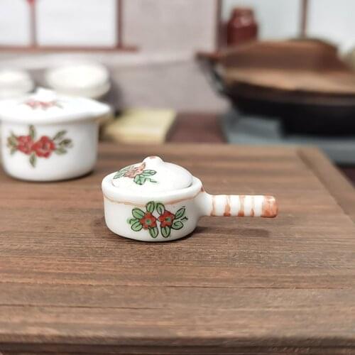 Doll House Mini Ceramic Single Handle Milk Pot Play House Model Toy Accessories Kids Educational Toys for Children Gifts