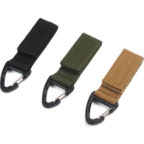 Multifunctional Carabiner Outdoor Tactical Nylon Webbing Backpack Hanging Buckle Single Point Triangle Buckle D-shaped Keychain