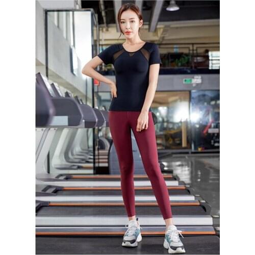Fashion Girl Sportswear Skinny Trousers Quick-Drying Brocade Double-Sided Yoga Pants For Female Nude High Waist Fitness Pants