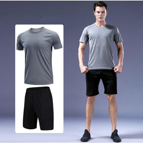 Men 2 Pcs Compression Tight Leggings Running Sports Male Gym Fitness Jogging Pants Quick dry Trousers Workout Training Yoga