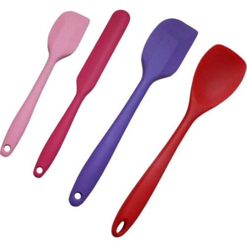 4Piece/set Heat Resistant, Seamless, Non Stick Dishwasher Safe Silicone Spatula Set Baking Pastry Fondant Cake Spatula Tool