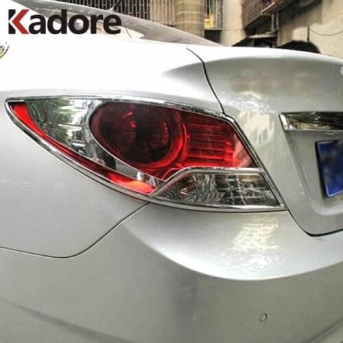 For Hyundai Accent i25 2012 Sedan ABS Chrome Rear Tail Light Lamp Cover Trim Car Styling Auto Exterior Decoration Accessories