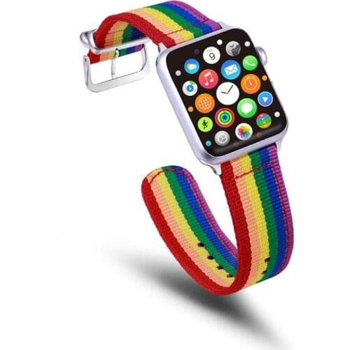 Nylon Braided Loop Strap For Apple Watch Replacement Wristband With Stainless Steel Buckle For IWatch Series 123456 Watch Strap