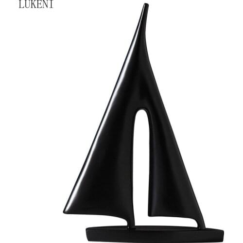 Nordic Modern Minimalist Sailing Boat Small Decoration Resin Crafts Creative Living Room Office Desktop Home Decoration
