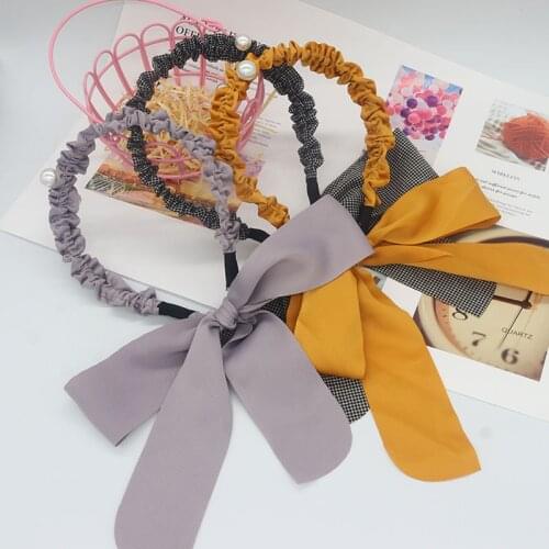 Pearl Hairbands For Women Hair Accessories Designer Fabric Ribbon Headband Hoops Bow Wedding Headband Bridal Headwear Bands New