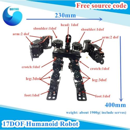 Original 17DOF Biped Robotic Robot Humanoid Robot Walking / Biped /Dancing/ educational Robot free source code