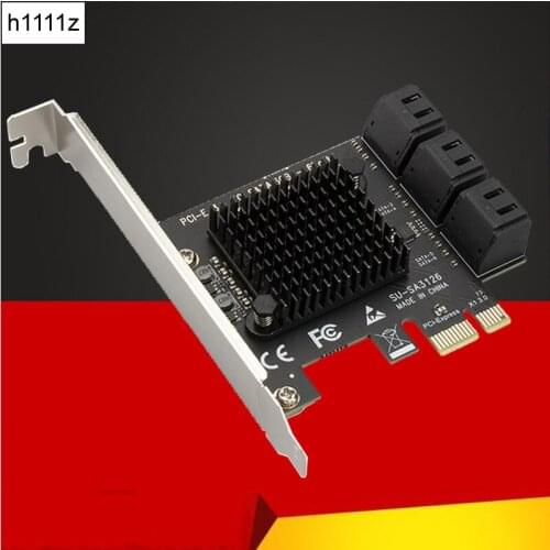 Mining Riser Card SATA PCIe Adapter 2/4/6 Ports 6Gb SATA III to PCI Express 3.0 X1/X4 Controller Expansion Card Adapter Extender