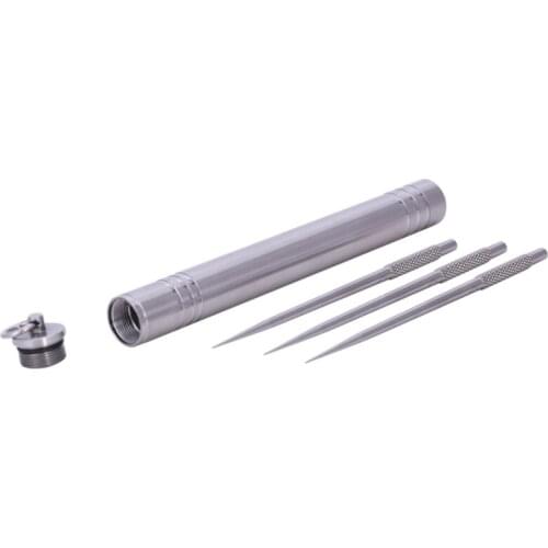 Outdoor Portable Titanium Alloy Toothpicks Storage + Reusable [Non-toxic] Titanium Alloy Toothpick