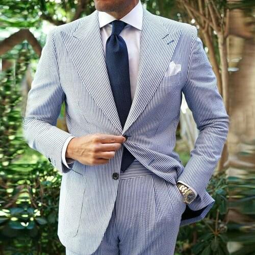 YIWUMENSA Cheaked Plaid Summer Slim Fit Male Jacket With Pants Custom Made Pinstripe Tuxedos Blazer Business Mens Suits 2021