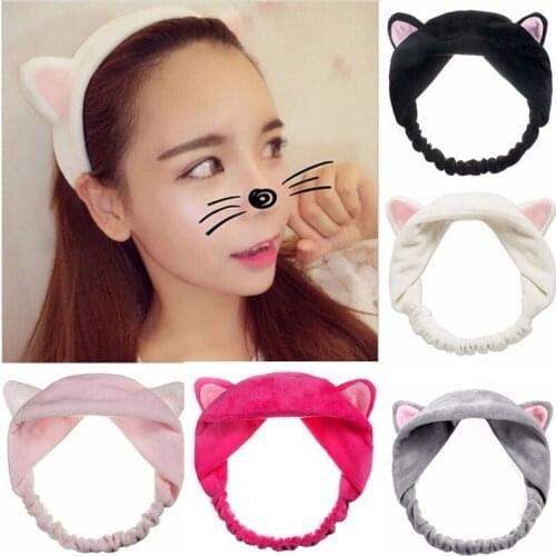 Wash Face Hair Holder Hairbands Soft Animal Ears Headband For Women Girls Turban Fashion Hair Accessories