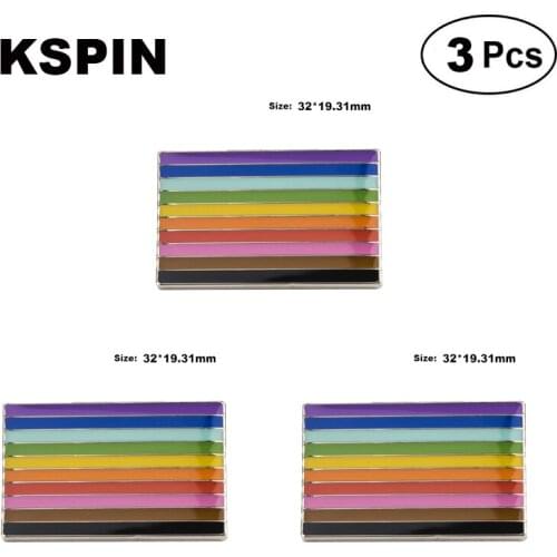 Rainbow 10 Strip Lapel Pin Brooches Pins Flag badge Brooch Badges