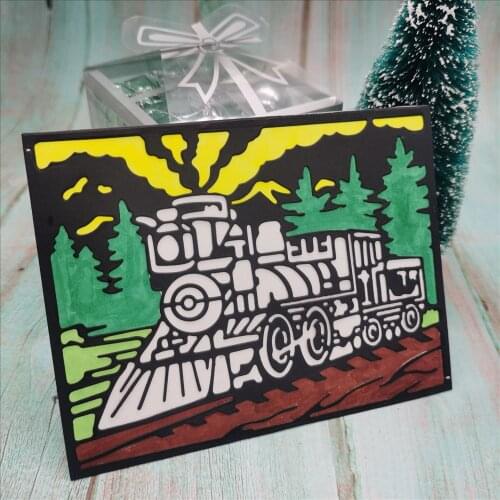 Cutting dieTrain background board for DIY Scrapbooking Embossing Cards Tool Decorative Crafts Die Cuts