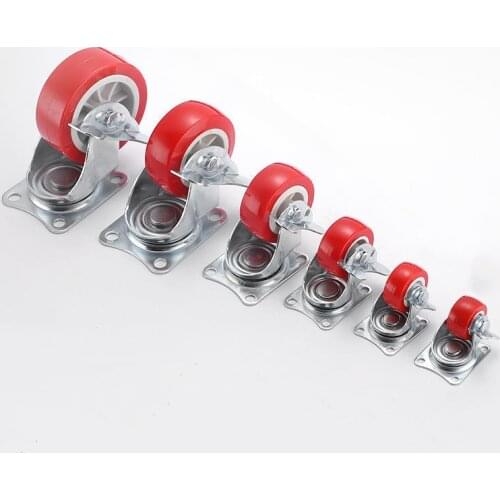 4 PCS Furniture Casters Wheels Soft Rubber Caster Silver Roller Wheel For Platform Trolley Chair Household Accessori E11971