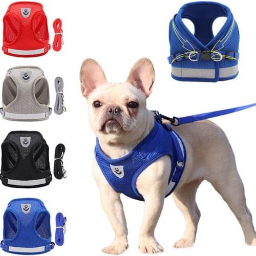 Dog Harnesses with Reflective Outdoor Adjustable Pet Leash for Medium Dogs Breathable Dog Accessories Designer Puppy Vest Collar