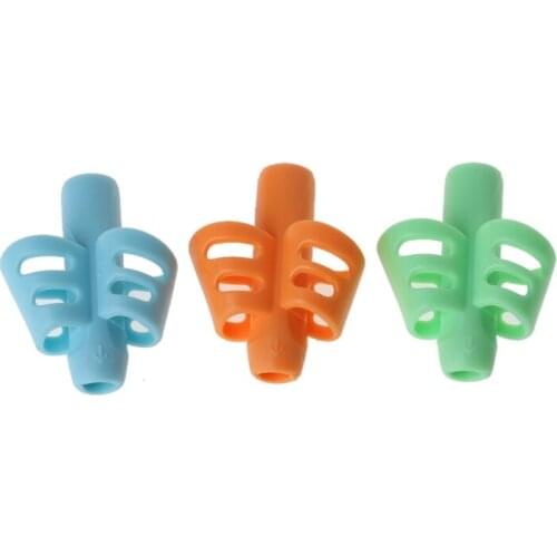 3Pcs Two-finger Grip Silicone Baby Pencil Holder Learn Writing Tools Writing Pen