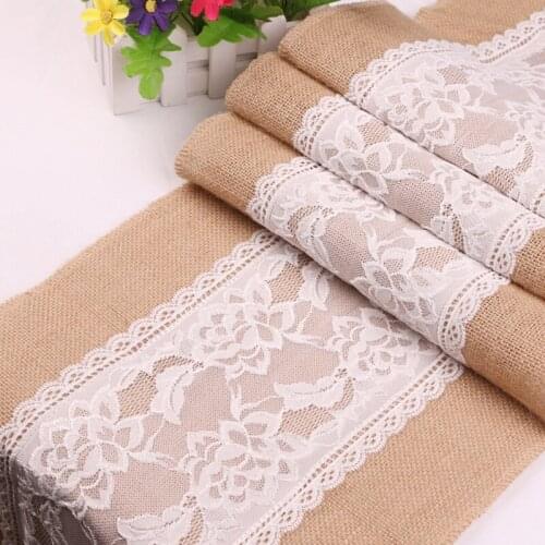 Retro Table Runner Dining Decor Decorations For Home Table Burlap Linen Jute Wedding Dining Room Cloth Christmas Restaurant Mat