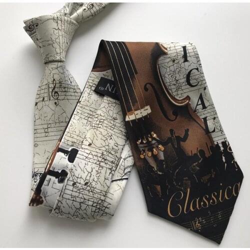 Unique Men Necktie Music Party Ties Mozart