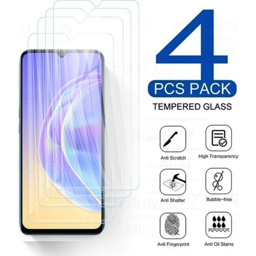 4pcs full cover protective glass for vivo vi vo v21e v 21e v 21 e vivov21e 2021 4g 5g v2061 v2055 6.44'' screen protectors film