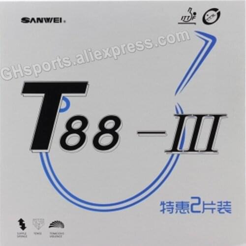 1 Red + 1 Black) SANWEI T88-3 Table Tennis Rubber (Half-sticky) Original SANWEI T88 Ping Pong Sponge
