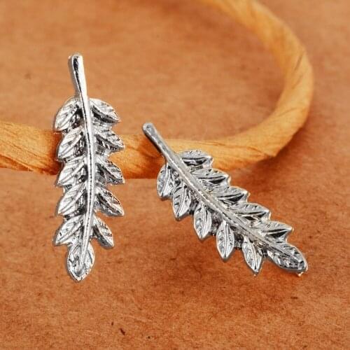 1Pair Fashion Women Ear Sweep Wrap Gold ColorLady Ear Climber Leafs Ear Cuffs Earring Earrings For Female Jewelry Shellhard