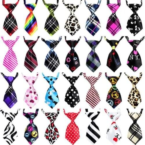 100PC/Lot Pet Dog Grooming Accessories Handmade Dog Ties Cat Dog Neckties Polyester Bowties Pet Supplies 60Colors