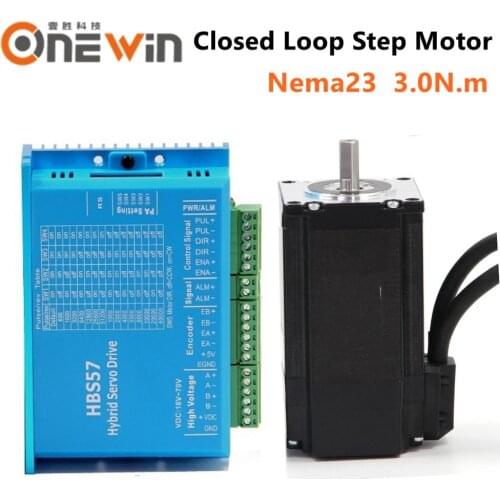2 phase 3N.m Nema23 57mm closed loop stepper motor 57HBS30 with HBS57 Hybird step driver kit