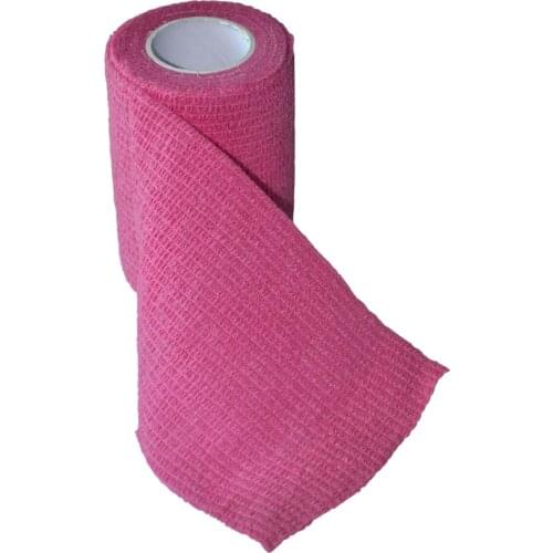 24Roll/Lot 7.5cm*5m Pink Strentch Tape Compression Bandage Sports Braces Self Adhesive Elastic Security Protector For Injured