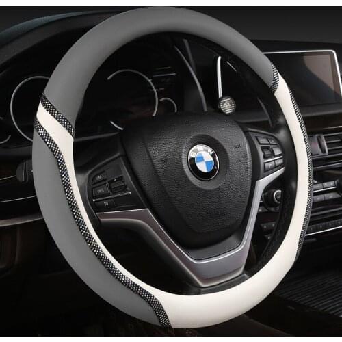 38CM Car Steering Wheel Cover Anti slip Leather Cars Wheels Covers Breathable Hand Stitching Steering-Wheel Car-stying Universal