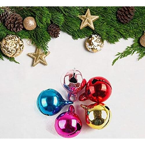 50Pcs/set New DIY Christmas Bells Pendants Charms Jingle Iron Colorful Loose Beads Tiny Bells Embellishments